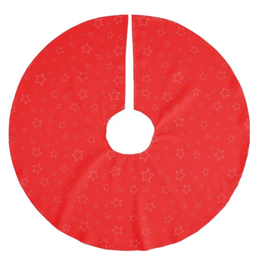 Roter Sterne Baumskirt Polyester Weihnachtsbaumdecke (Vorderseite)