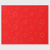 Roter Sterne Geschenkpapier (Flach)