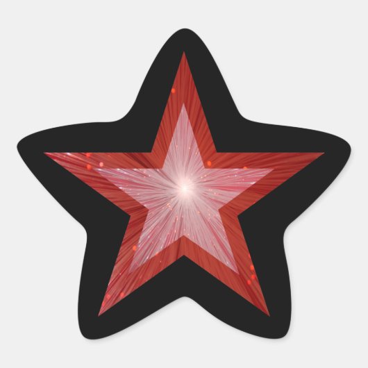Roter Sternenaufkleber schwarz Stern-Aufkleber (Vorderseite)