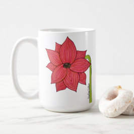 Roter Sternenblume Kaffeetasse