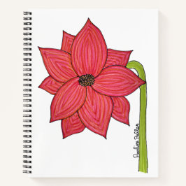 Roter Sternenblume Notizblock