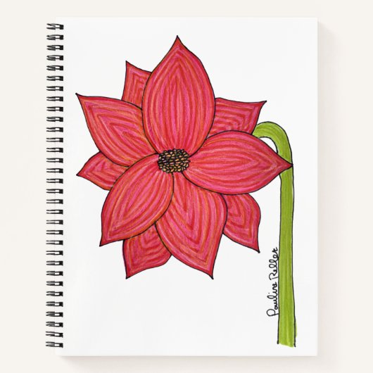 Roter Sternenblume Notizblock (Vorderseite)