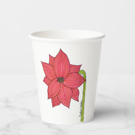 Roter Sternenblume Pappbecher