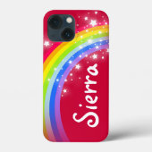 Roter Sternenhimmel mit bunten Regenbogen-individu Case-Mate iPhone Hülle (Rückseite)