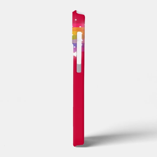 Roter Sternenhimmel mit bunten Regenbogen-individu Case-Mate iPhone Hülle (Rückseite / Links)