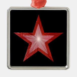 Roter Sternenschmuck schwarz Ornament Aus Metall