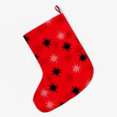 Roter Sternexplosion-WeihnachtsatomarStrumpf Großer Weihnachtsstrumpf (Rückseite (Hängend))