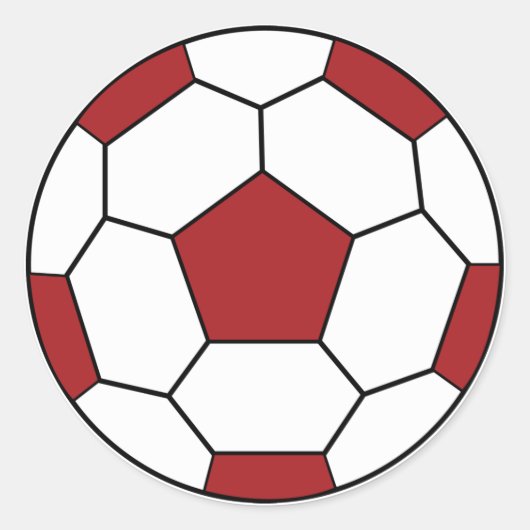 Roter Sticker für den Fußball (Vorderseite)