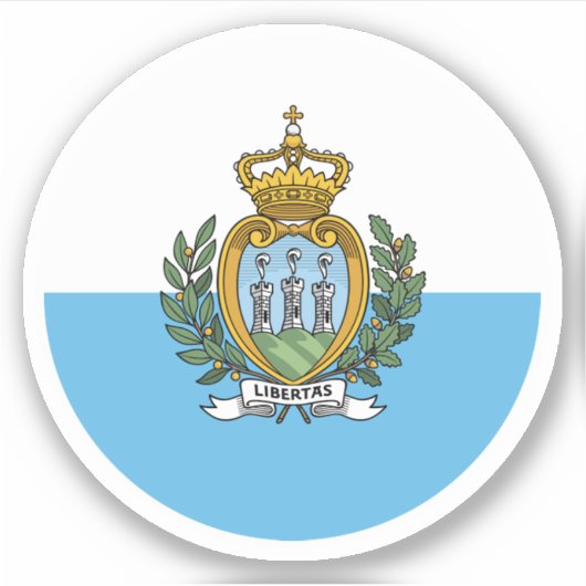 Roter Sticker für die Flagge von San Marino (Vorderseite)