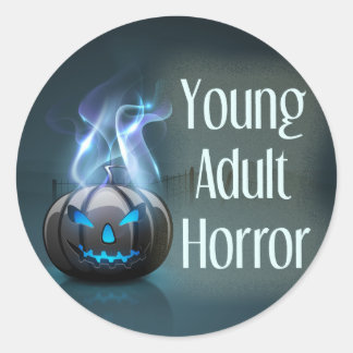 Roter Sticker für junge erwachsene Horror