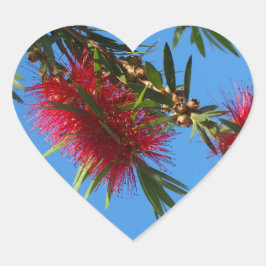 Roter Stiefelpinsel Herz-Aufkleber