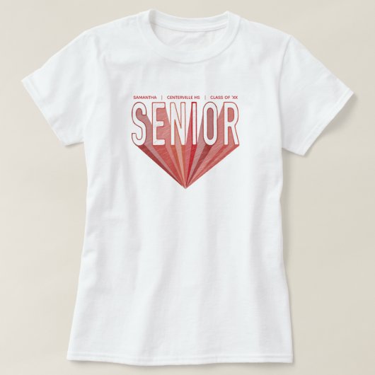 Roter Stift Sketch Senior Radiering Letters T-Shirt (Design vorne)