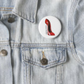 Roter Stilett-Korkenzieher-Fersen-Schuh-Knopf Button (Beispiel)