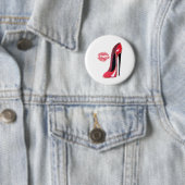 Roter Stilett-Schuh und Kuss Button (Beispiel)