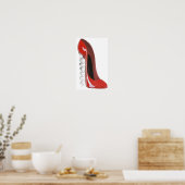 Roter Stiletto Shoe Print Poster (Küche)