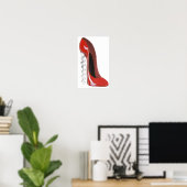 Roter Stiletto Shoe Print Poster (Heimbüro)