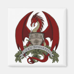 Roter Stonefire Drache-Wappen-Magnet Magnet