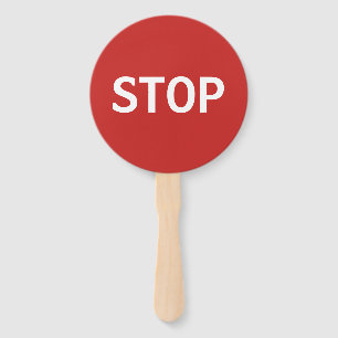 Roter Stoppschild und Grün gehen Zeichen Fächer