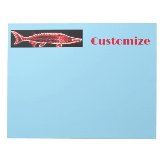Roter Stör Thunder_Cove schwarz Notizblock (Vorderseite)