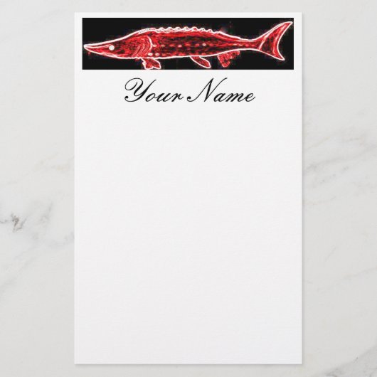 Roter Stör unter Wasser schwimmen Briefpapier (Vorderseite)