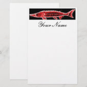 Roter Stör unter Wasser schwimmen Briefpapier (Vorne/Hinten)