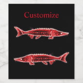 Roter Störenschwimmer Weinetikett (Einzelnes Label)