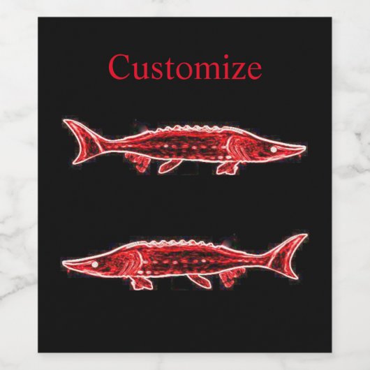 Roter Störenschwimmer Weinetikett (Einzelnes Label)