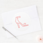 Roter Strap Shoe Runder Aufkleber (Umschlag)