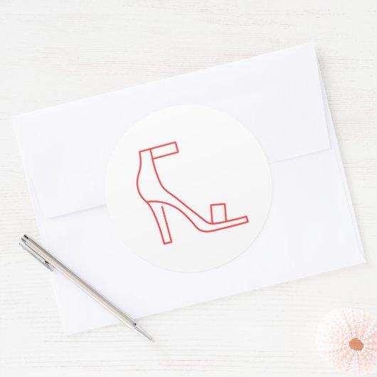Roter Strap Shoe Runder Aufkleber (Umschlag)
