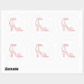 Roter Strap Shoe Runder Aufkleber (Blatt)