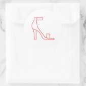 Roter Strap Shoe Runder Aufkleber (Tasche)