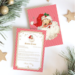 Roter Streifen Brief von Santa Einladung