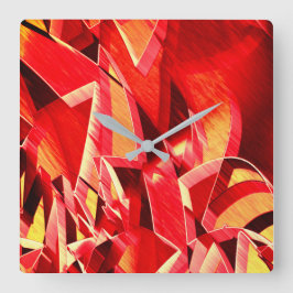 Roter Streifen, der die Bewegung simuliert Quadratische Wanduhr