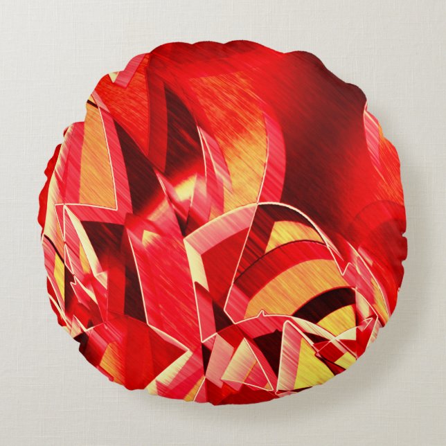 Roter Streifen, der die Bewegung simuliert Rundes Kissen (Vorderseite)