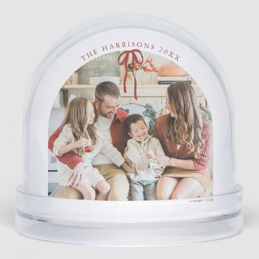 Roter Streifen Foto Snow Globe Feriendekoration Schneekugeln (Vorderseite)