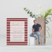Roter Streifen Fügen Sie Ihren eigenen Foto-Abschl Ankündigung (Stehend Vorderseite)