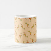 Roter Streifen gelbe Dinosaurier-Muster Kaffeetasse (Mittel)