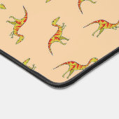 Roter Streifen gelbe Dinosaurier-Muster Schreibtischunterlage (Ecke)