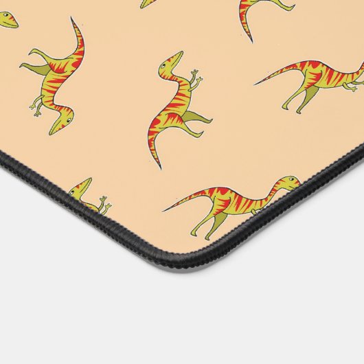 Roter Streifen gelbe Dinosaurier-Muster Schreibtischunterlage (Ecke)