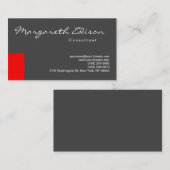 Roter Streifen - Graue, klare Visitenkarte (Vorne/Hinten)