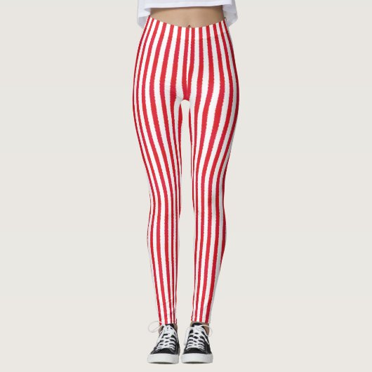 Roter Streifen Leggings (Vorderseite)