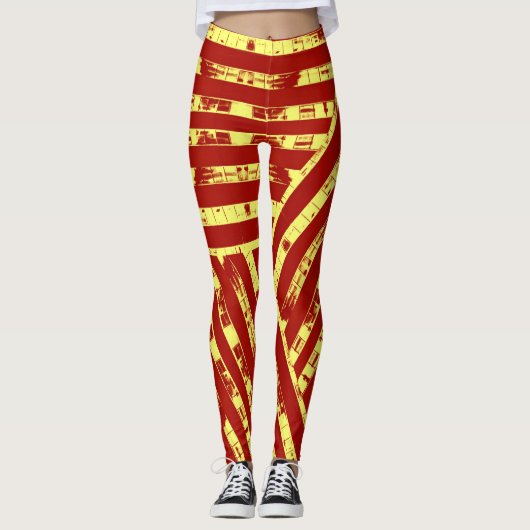 Roter Streifen Leggings (Vorderseite)