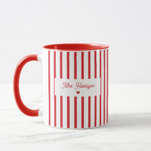 Roter Streifen Lehrer Kaffee Tasse