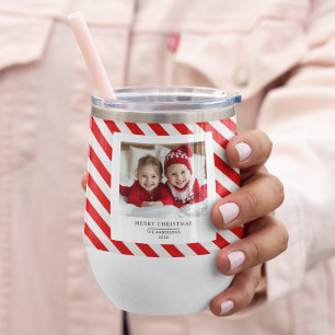 "Roter Streifen mit Foto Frohe Weihnachten und Nam