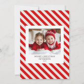 "Roter Streifen mit Foto Frohe Weihnachten und Nam Einladung (Vorderseite)