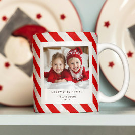 "Roter Streifen mit Foto Frohe Weihnachten und Nam Kaffeetasse