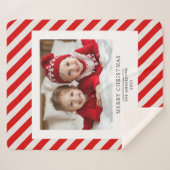"Roter Streifen mit Foto Frohe Weihnachten und Nam Sherpadecke (Vorderseite (Horizontal))
