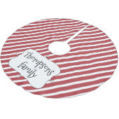 Roter Streifen Niedliche Weihnachten Personalisier Polyester Weihnachtsbaumdecke (Schrägansicht)
