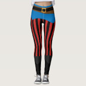 Roter Streifen Piratengürtel Halloween Leggings (Vorderseite)