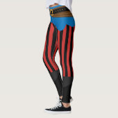 Roter Streifen Piratengürtel Halloween Leggings (Links)